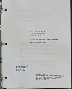 No Strings - Broadway Musical Script - 1962 - Bild 1 von 7