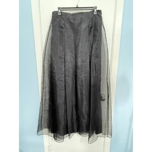 Alex Evenings Formal Maxi Skirt Size 12 Black Chiffon Whimsygoth Wedding Guest - Picture 1 of 5