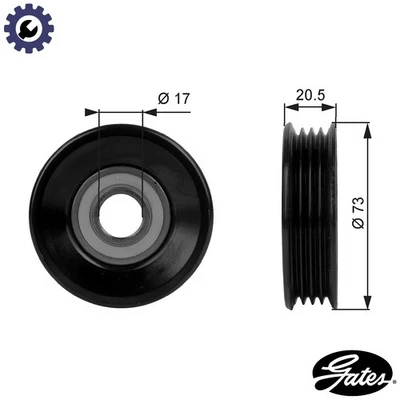 TENSIONER PULLEY VRIBBED BELT T38030 FOR SUBARU OUTBACK/LEGACY FORESTER  HONDA - Image 1 of 4