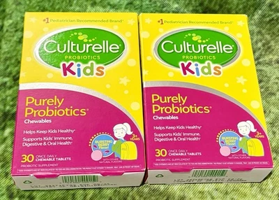 (2) Culturelle Kids Purely Probiotics Sabor a Bayas 30 Comprimidos Masticables Exp 3/26+ Foto 1 de 2