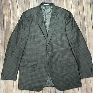 Abrigo Blazer Deportivo de Lana Peter Millar para Hombres 44L Gris Traje a Cuadros Chaqueta Dos Botones - Imagen 1 de 12