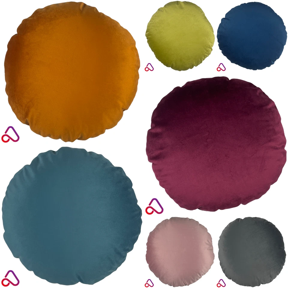 Round Plush Velvet Cushion Cover Soft Feel Pillow Case Home Decor Sofa Circle - Image 1 of 1