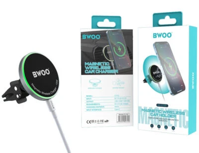 Supporto Auto Magnetico Porta Cellulare Carica Wireless Bocchetta Aria BO-ZJ122 - Immagine 1 di 4