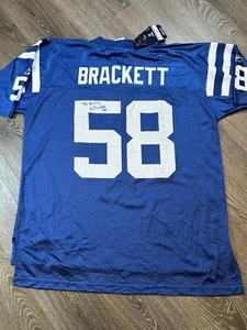 INDIANAPOLIS COLTS GARY BRACKETT #58 Blue AUTOGRAPHED SIGNED JERSEY NFL NWT - Picture 1 of 9