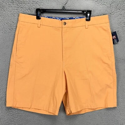Chaps Khakis Shorts Mens 38 Orange 100% Cotton Flat Front Casual Pockets NEW - Image 1 of 4