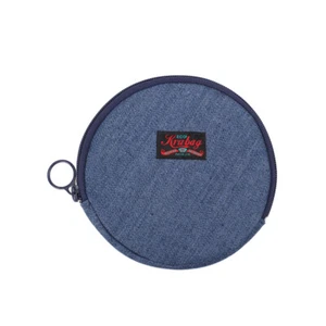 Kravitz Krabag Cotton Eco Tote Shopping Travel Zipper Pouch Round Blue KH4-6613 - Picture 1 of 7