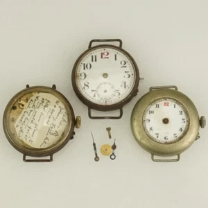 Rare LOT! 3x WWI military wrist watch Men's no repeater fusee duplex trench RAR - Picture 1 of 3