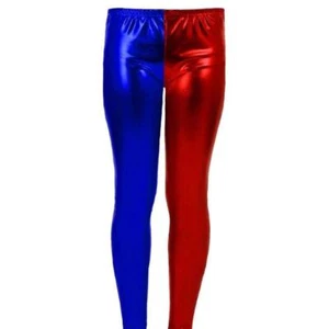 Damen Harley Quinn Suicide Squad Harlekin Metallic glänzende Leggings UK - Bild 1 von 9