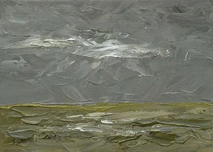 The Marsh ORIGINAL LANDSCAPE PAINTING Bleak Empty Steve Greaves Art Kyffin Swamp - Picture 1 of 1