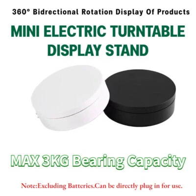 Mini Electric 360° Rotating Turntable Display Stand Jewelry Photography Holder  - Image 1 of 4