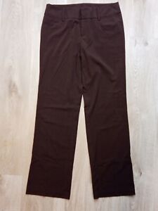 AB Studio women Pants size 10 brown Flat Front 31 x 32 straight leg Slacks