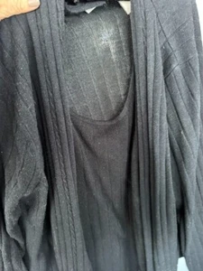 White Stag Women Top 22W black Cardigan Tank Combo - Picture 1 of 7