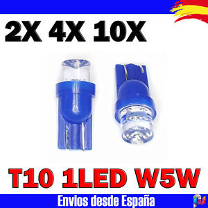 Bombillas LED T10 1LED W5W DC12V 50000h Azul posicion matricula interior ES