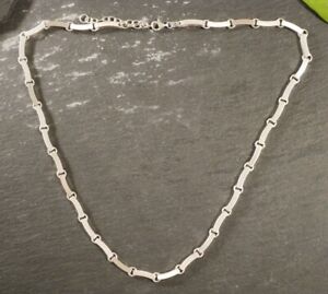 Ładny łańcuszek ze srebra próby 925 kolia markowa biżuteria skamieniałość mat szczotkowany 