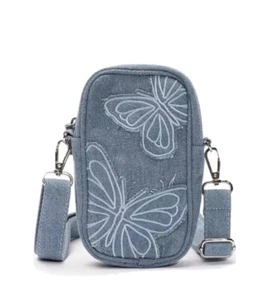 SKINNYDIP London Danni women's blue denim mini phone crossbody bag - Picture 1 of 5