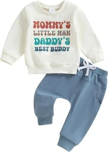 Toddler Baby Boy Fall Winter Clothes Mamas 18-24 Months, Mommys Daddys Beige - Picture 1 of 7