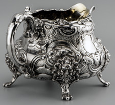 1851 FANTASTIC Heavy STERLING SILVER Rococo Milk Cream Jug William Robert Smily