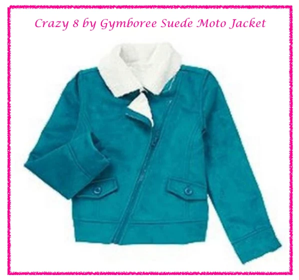 *NUEVO CON ETIQUETAS* Chaqueta de Moto para Niñas Pequeñas CRAZY8 Talla XS 4 Turquesa Imitación Gamuza Sherpa Top Foto 1 de 1