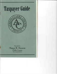 Athens- Clarke County,Ga Taxpayer Guide  Nancy Denson Tax Commissioner - 2001 ed - Picture 1 of 1