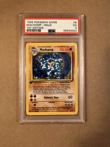 1999 Pokémon Base Set 1st Edition Machamp 8/102 PSA 3 VG - Picture 1 of 2