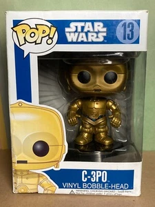 Funko POP Star Wars 13 C-3PO C-3P0 Large Font Damaged Box in Soft Protector - Picture 1 of 17