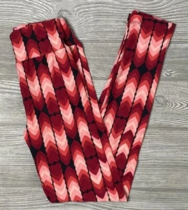 NEW Vintage Lularoe Tween Pink Red Heart Valentine’s Day Leggings - Picture 1 of 1