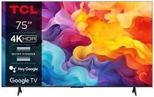 TCL Smart TV 75" 4K UHD LED Google TV Dolby Audio HDR10 Classe E Nero 75P655 - Foto 1 di 9