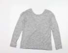 Miss Selfridge Womens Grey Polyester Basic T-Shirt Size 8 Scoop Neck - Open Back