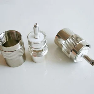 1Pcs UHF male PL259 solder For RG58 RG142 LMR195 RG400 Cable RF connector - Picture 1 of 5