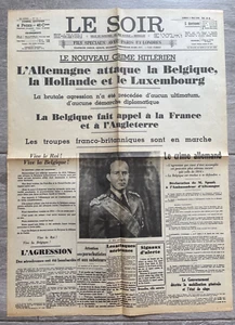 Le Soir 11 mai 1940 Le nouveau crime Hitlérien - Picture 1 of 1