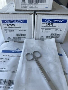 Centurion 65945 Scissors , Sterile sharp/ blunt scissors, 5.5”, 20/ box,(3 boxes - Picture 1 of 6