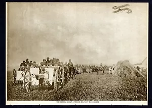Picture of THE AERIAL SCOUT French Military Maneuvers - 1914 Sepia Photogravure - Picture 1 of 4