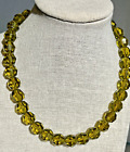 Vintage Jonne STUNNING Citrine Yellow/Green Faceted Necklace CHUNKY