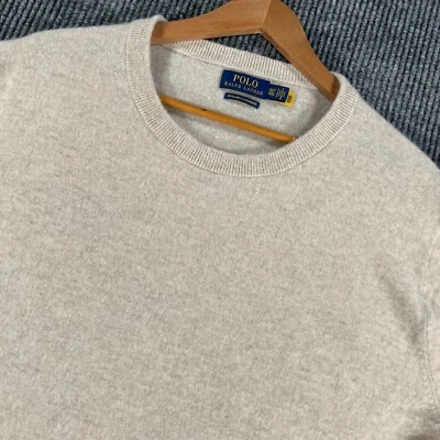 Polo Ralph Lauren Washable Cashmere Sweater Pullover Mens 3XLT Tall Beige - Image 1 of 4