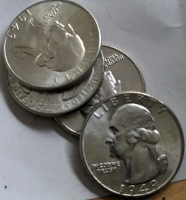 Washington GEM BU 1949 ¡Hermosa moneda blanca brillante bonita! Selected frm roll 666 Foto 1 de 2