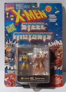 Vintage 1994 ToyBiz X-Men Steel Mutants Wolverine Vs Sabertooth Diecast - Picture 1 of 3