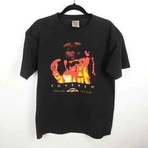 VTG SOVEREN Believe Chainge Black Band T-Shirt Men's Sz L RARE!!! - Picture 1 of 4