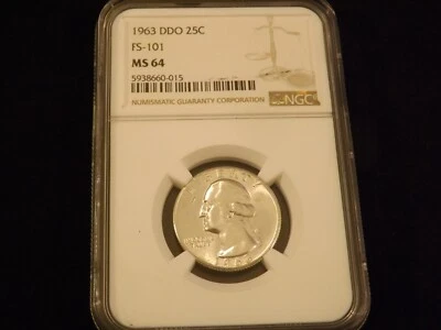 1963  25 C       DDO     Half Dollar         NGC   MS 64 - Image 1 of 2