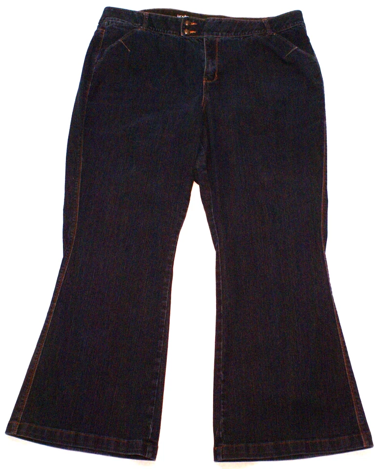 Lane Bryant Tighter Tummy Flare Jeans Womens Plus 26 Dark Blue Denim (45X32) - Image 1 of 3