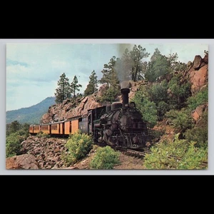 Postal de tren Durango Colorado vintage locomotora ferrocarril vista panorámica - Imagen 1 de 4