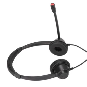Rj9 Telephone Headset Noise Cancelling Binaural Corded Cell Phone Headphone SPC - Zdjęcie 1 z 12