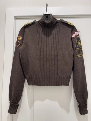 Moschino Sweater Vintage 1997 FW Cheap & Chic XS Military Chakra Harmony Peace - Image 1 of 4