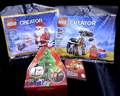LEGO Reindeer & Snowman Ornament Set 854050 and Creator Polybags 40434 & 30478 - Image 1 of 4