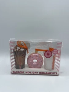 Dunkin'/Dunkin' Donuts - Holiday Christmas Ornaments - Holiday 3 Pack - NIB - Picture 1 of 2