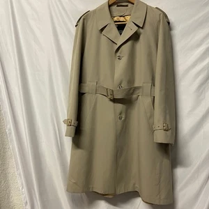 Misty Harbor Trench Coat 80's Zip Out Lining W/Belt Rain Duster Khaki 42 Reg VTG - Picture 1 of 12
