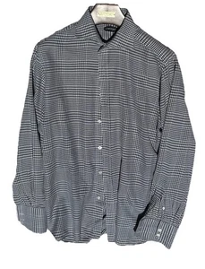 TOM FORD Men’s Dress Shirt Prince Of Wales Black White Shirt 16 41 Classic Lux - Picture 1 of 5