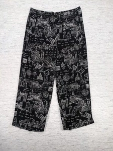 Chico's Size 3 Travelers Wide Leg Crop Pants XL Slinky Travel Madrid Postmark - Picture 1 of 7