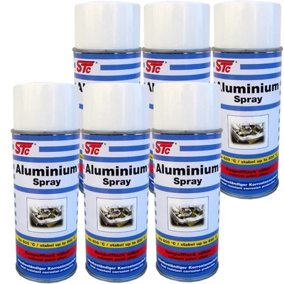 6x 400 ml Aluminium Spray Aluspray Auspufflack silber hitzebeständig bis 600 °C - Bild 1 von 4