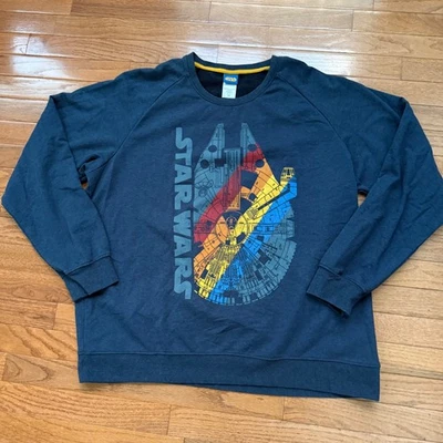Suéter Sudadera Star Wars Millenium Falcon Azul Marino Gris Arco Iris Talla 2XL Foto 1 de 4
