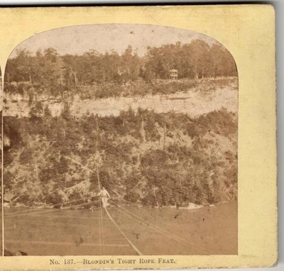 WILLIAM ENGLAND SV Blondin's Tight-Rope Feat 1-й в истории пересечение Ниагары c1859 - Изображение 1 из 3